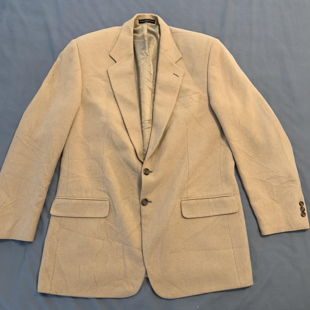 Botany 500 Sport Coat‎ Mens 44 Beige Wool Two Button Blazer Notch Lapel Canada
